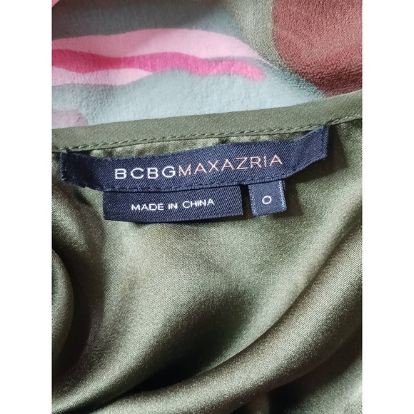 Y2K BCBGMAXAZRIA Silk Midi Dress Ruched XS XXS Coquette Fairy Dainty Babydoll - Picture 7 of 16